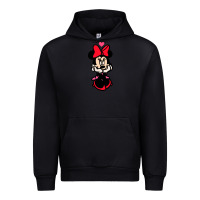 Black Minnie Mouse Urban Hoodie - CowhideDigitalArt