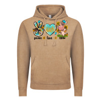 Vintage Coffee peace love cute cow Vintage Hoodie - NancyCooperArtShop