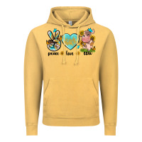 Vintage Mustard peace love cute cow Vintage Hoodie - NancyCooperArtShop