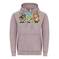 Vintage Zinc peace love cute cow Vintage Hoodie - NancyCooperArtShop