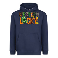 Navy Western lucky with clover St. Patricks day Heavyweight Hoodie - HowdyJamesFarm