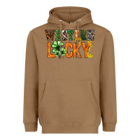 Toasted Coconut Western lucky with clover St. Patricks day Heavyweight Hoodie - HowdyJamesFarm