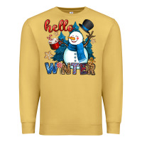 Antique Gold hello winter Premium Sweatshirt - OliviaCreatesArt