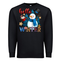 Black hello winter Premium Sweatshirt - OliviaCreatesArt