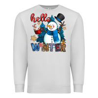 Dove Grey hello winter Premium Sweatshirt - OliviaCreatesArt