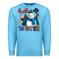 Ocean Blue hello winter Premium Sweatshirt - OliviaCreatesArt