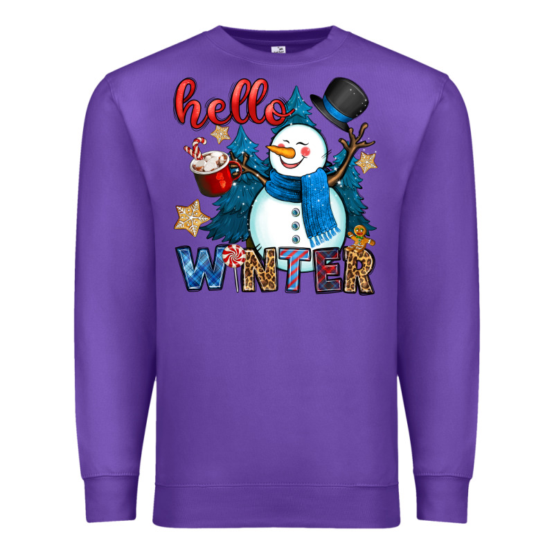 Hello Winter Premium Sweatshirt by OliviaCreatesArt | Teevron