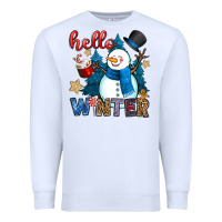 White hello winter Premium Sweatshirt - OliviaCreatesArt