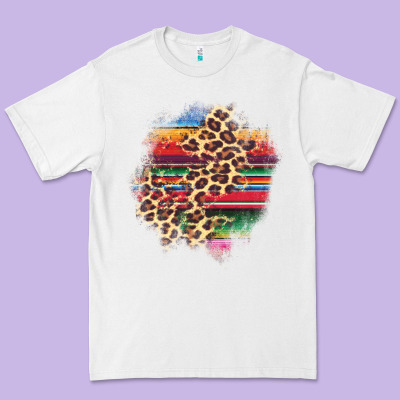 Serape Leopard Patch Premium Tee Designed By Adodesignshop