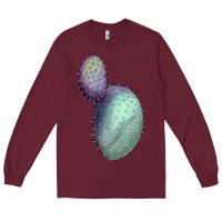 Burgundy Opunthia Santa Rita Cactus Long Sleeve Tee - LillyAllenDesigns