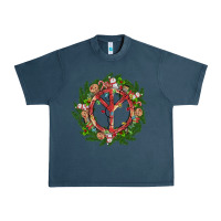 Midnight Navy Christmas peace Urban Heavy Tee - MaliasSmallBusiness