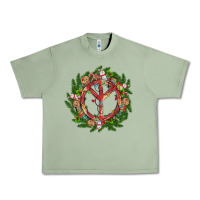 Oil Green Christmas peace Urban Heavy Tee - MaliasSmallBusiness