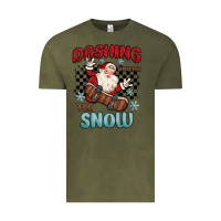 Vintage Olive dashing through the snow Vintage Tee - MaliasSmallBusiness