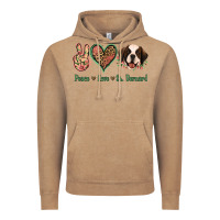 Vintage Coffee Peace Love St. Bernard Vintage Hoodie - Jasminsmagicworld