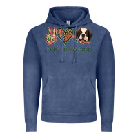 Vintage Denim Peace Love St. Bernard Vintage Hoodie - Jasminsmagicworld