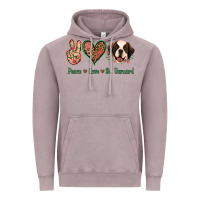 Vintage Zinc Peace Love St. Bernard Vintage Hoodie - Jasminsmagicworld