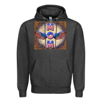 Charcoal Heather American mom Zipper Hoodie - TumblerDesignByShophia