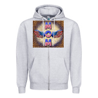 Heather Grey American mom Zipper Hoodie - TumblerDesignByShophia