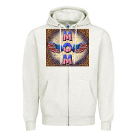 Oatmeal Heather American mom Zipper Hoodie - TumblerDesignByShophia