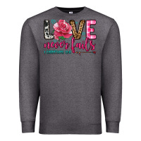 Charcoal Heather love never fails Premium Sweatshirt - OliviaCreatesArt