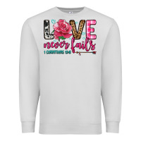 Dove Grey love never fails Premium Sweatshirt - OliviaCreatesArt