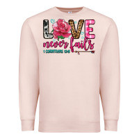 Pale Pink love never fails Premium Sweatshirt - OliviaCreatesArt