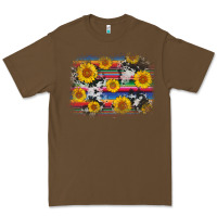 Cacao serape cowhide sunflower background Premium Tee - AdoDesignShop