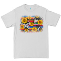 Dove Grey serape cowhide sunflower background Premium Tee - AdoDesignShop