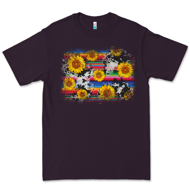 Serape Cowhide Sunflower Background Premium Tee by AdoDesignShop | Teevron