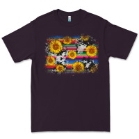 Plum serape cowhide sunflower background Premium Tee - AdoDesignShop