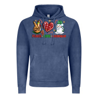 Vintage Denim peace love snowman Vintage Hoodie - NancyCooperArtShop