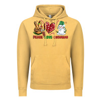 Vintage Mustard peace love snowman Vintage Hoodie - NancyCooperArtShop