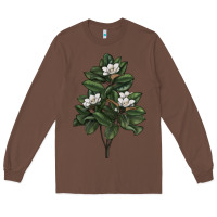 Chestnut Magnolia Flower Illustrations Long Sleeve Tee - LillyAllenDesigns