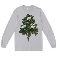 Moon Dust Magnolia Flower Illustrations Long Sleeve Tee - LillyAllenDesigns