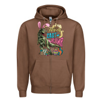 Chestnut Happy Easter Day T-Rex Zipper Hoodie - HowdyJamesFarm