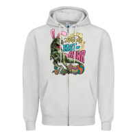 Dove Grey Happy Easter Day T-Rex Zipper Hoodie - HowdyJamesFarm