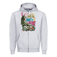 Heather Grey Happy Easter Day T-Rex Zipper Hoodie - HowdyJamesFarm