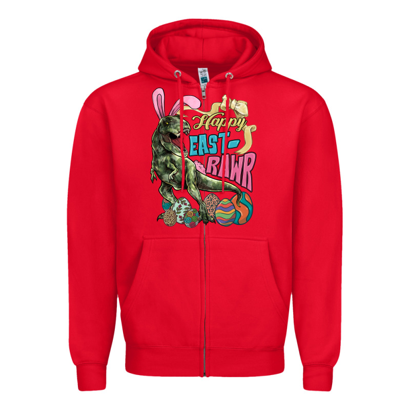 Happy Easter Day T-rex Zipper Hoodie by HowdyJamesFarm | Teevron