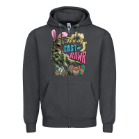 Smoke Happy Easter Day T-Rex Zipper Hoodie - HowdyJamesFarm