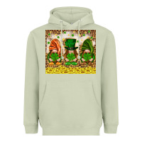 Matcha St. Patrick's Day gnomies with leopard tumbler Heavyweight Hoodie - HowdyJamesFarm