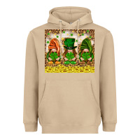Mushroom St. Patrick's Day gnomies with leopard tumbler Heavyweight Hoodie - HowdyJamesFarm