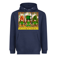 Navy St. Patrick's Day gnomies with leopard tumbler Heavyweight Hoodie - HowdyJamesFarm