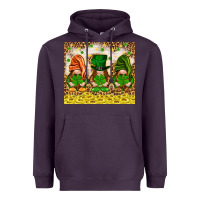 Plum St. Patrick's Day gnomies with leopard tumbler Heavyweight Hoodie - HowdyJamesFarm