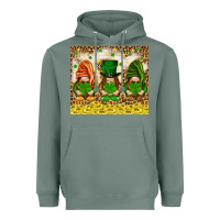 Sage St. Patrick's Day gnomies with leopard tumbler Heavyweight Hoodie - HowdyJamesFarm