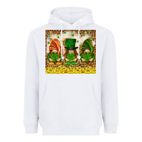 White St. Patrick's Day gnomies with leopard tumbler Heavyweight Hoodie - HowdyJamesFarm