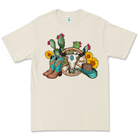 Bone wheel bull skull western cowboy Premium Tee - AdoDesignShop