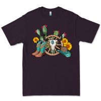 Plum wheel bull skull western cowboy Premium Tee - AdoDesignShop