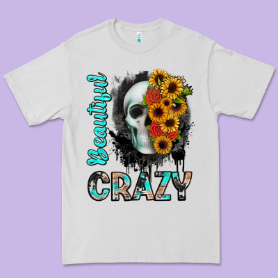 Beautiful Crazy Skull Premium Tee Designed By Jahusdesignshop