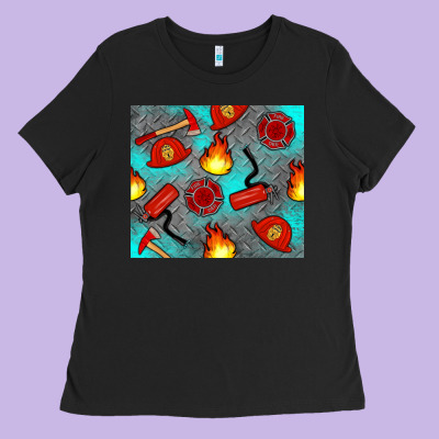 Firefighter Equipment Ladies Tee Designed By Artiststas