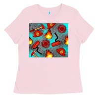 Bubblegum Pink firefighter equipment Ladies Tee - Artiststas